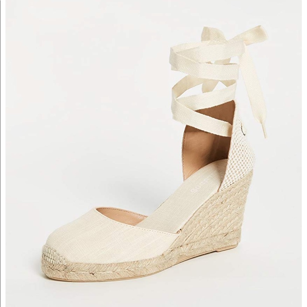 Soludos wedge sandal. 90mm tall. Size 10